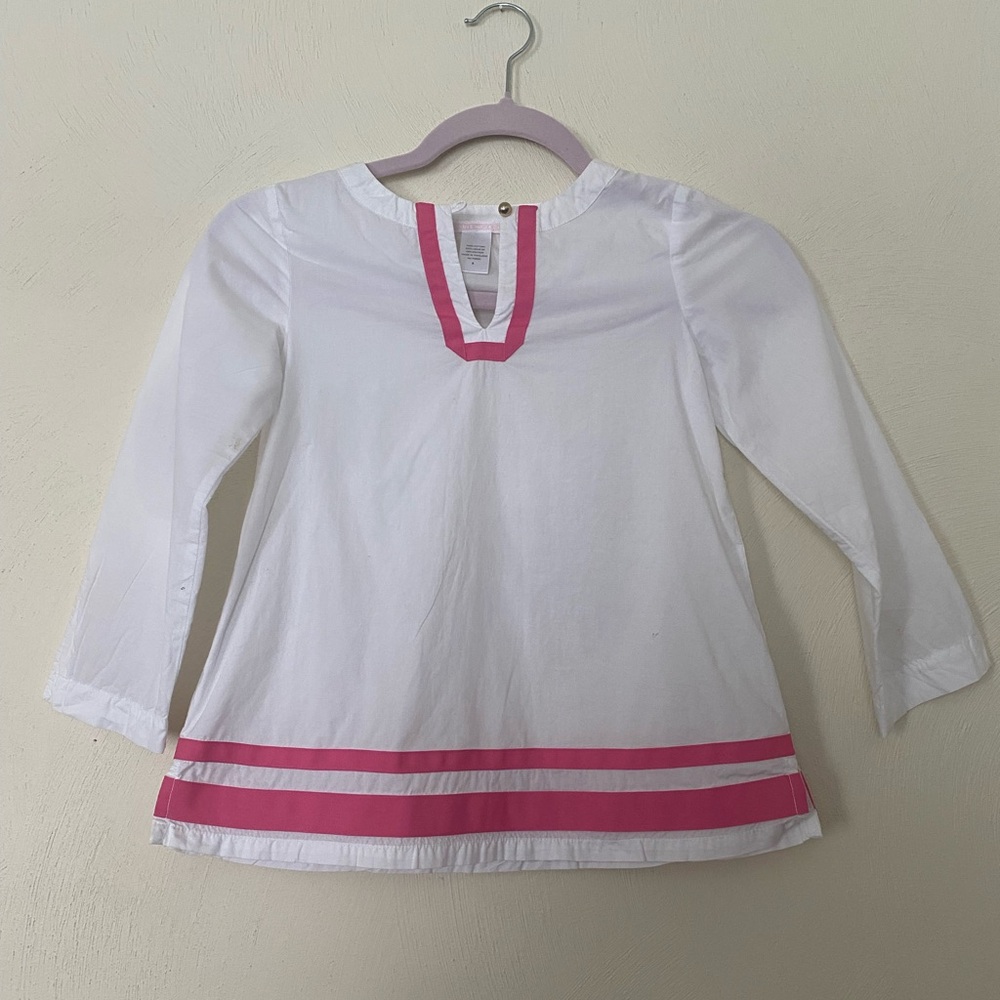 Janie and Jack Girls White Tunic Top – Size 5